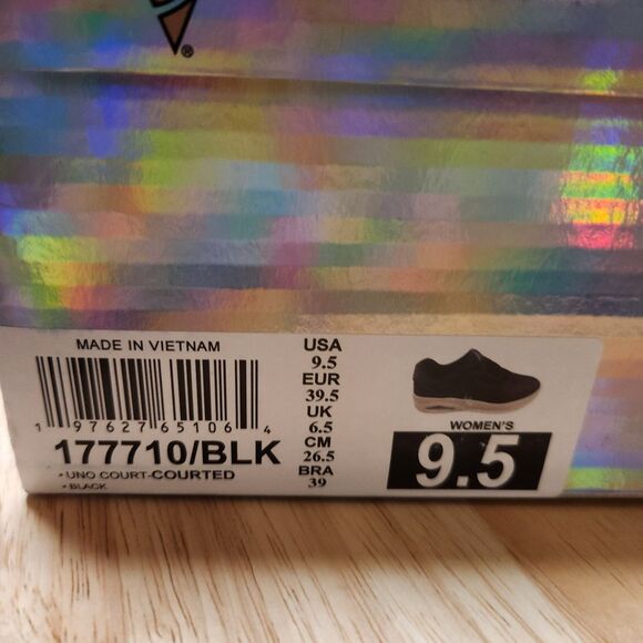 Skechers Uno Courted Sneakers – Women’s 9.5, Black - memory foam - Picture 3 of 11